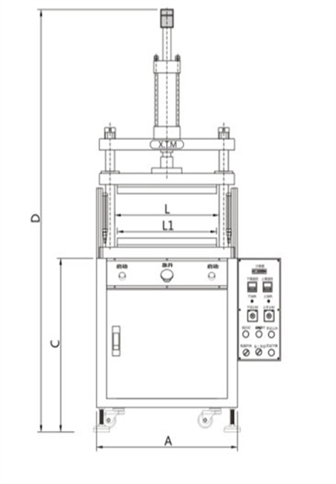 液压热压机产品尺寸图